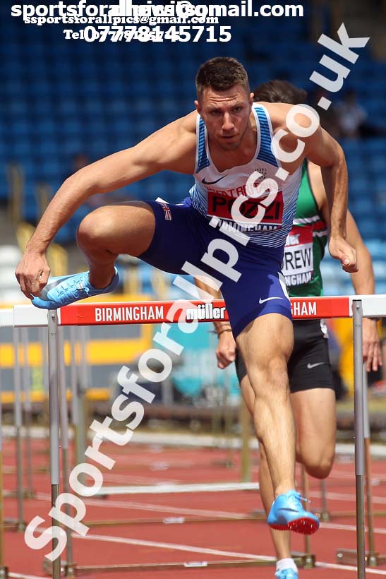 Mens 110 metres hurdles, Muller British Championships, Alexander Stadium, Birmingham. Photo: David T. Hewitson/Sports for All Pics